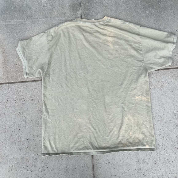 Palm Springs California vintage cream and tan t-shirt with cool bleach stain - Picture 2 of 3
